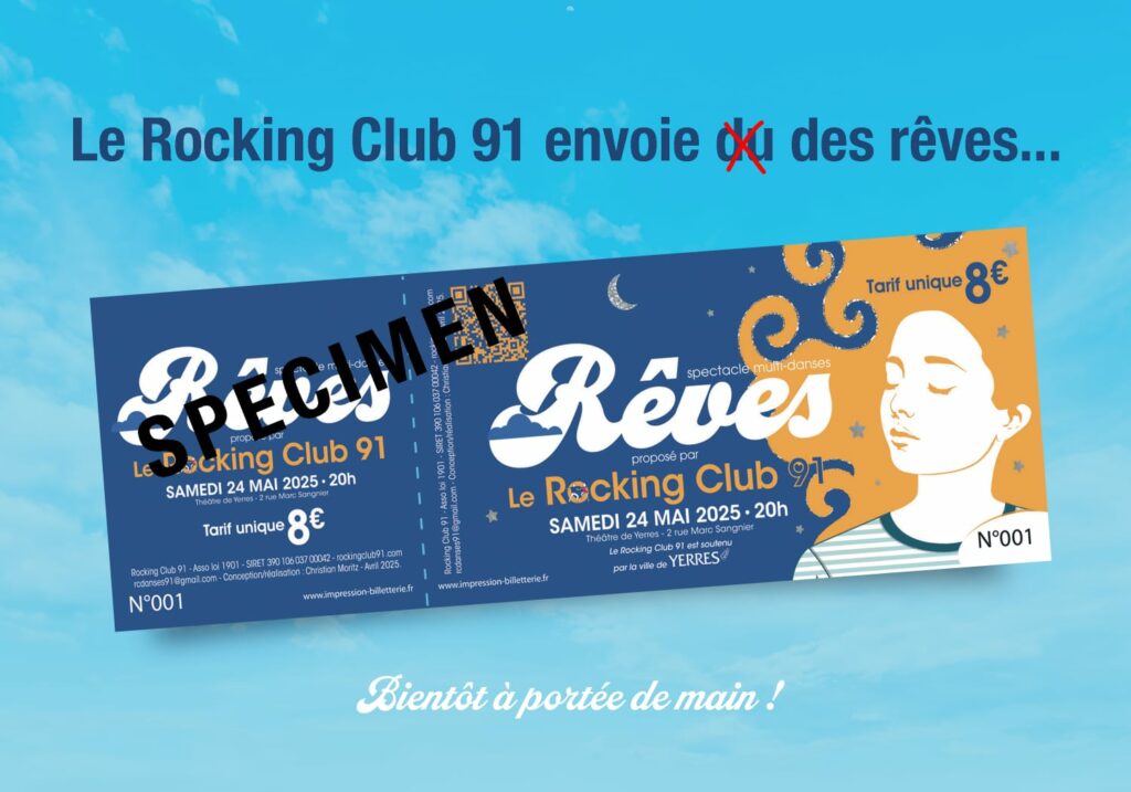 Image du ticket d'entrée à la soirée annuelle Rocking Club 91 à Yerres